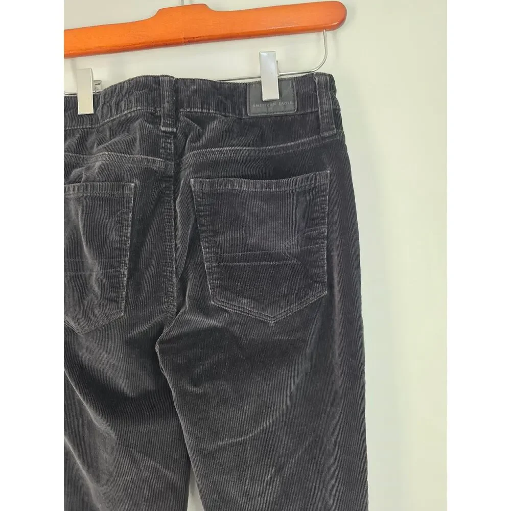American Eagle High Rise Corduroy Legging Bottoms 2 Long Womens Black‎